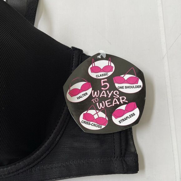 NEW Black Fuchsia by Secret Lace LLC Womens Black Mesh Sides Bra (Various Sizes) - Picture 2 of 5